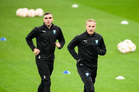 181212 Egzon Binaku and Franz Brorsson or Malmö FF during a training session ahead of the Europe league match between Besiktas and Malmö FF on December 12, 2018 in Istanbul Photo Petter Arvidson BILDBYRAN Code PA 92174, detectedSourceLanguage  Copyright: PETTERxARVIDSON BB181212PA062