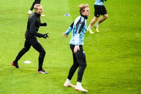 181212 Franz Brorsson and Hugo Andersson of Malmö FF during a training session ahead of the Europe league match between Besiktas and Malmö FF on December 12, 2018 in Istanbul Photo Petter Arvidson BILDBYRAN Code PA 92174, detectedSourceLanguage  Copyright: PETTERxARVIDSON BB181212PA071