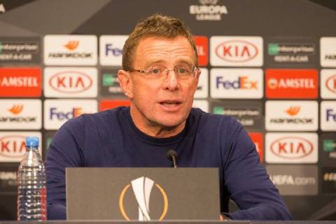 RB Leipzig PK Football EL Leipzig 12 12 2018 Red Bull Arena Football Euro League RB Leipzig Press conference before the match against Trondheim In the picture coach Ralf Rangnick
