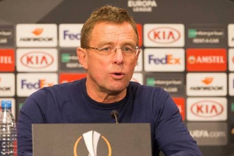 RB Leipzig PK Football EL Leipzig 12 12 2018 Red Bull Arena Football Euro League RB Leipzig Press conference before the match against Trondheim In the picture coach Ralf Rangnick