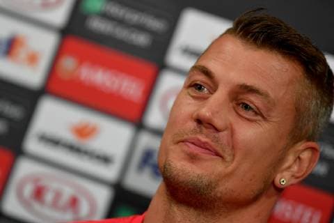 SOCCER - UEFA EL, Celtic vs RBS GLASGOW,SCOTLAND,12.DEC.18 - SOCCER - UEFA Europa League, group stage, Celtic Glasgow vs Red Bull Salzburg, preview, press conference PK Pressekonferenz of RBS. Image shows Alexander Walke (RBS). GEPAxpictures xFlorianxErtl
