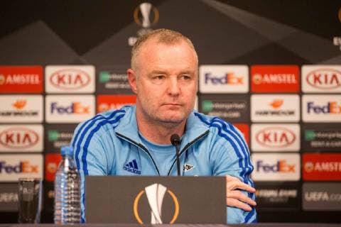 Trondheim PK Football EL Leipzig 12 12 2018 Red Bull Arena Football Euro League Rosenborg Trondheim Press conference before the match against RB Leipzig In the picture coach Rini Coolen Trondheim