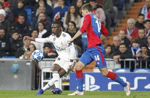 Soccer match between Real Madrid and CSK of the Champions League 2018 2019 held at the Santiago Bernabeu stadium in Madrid Photo Jose Cuesta 261 Cordon Press Vinicius Jr Cordon Press  xJosexLuisxCuestax xx