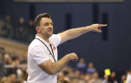 Photo Coach Piotr Przybecki Poland Handball international in Rostock on Wed 12 12 2018 Germany Poland