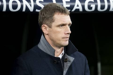 PFC CSKA Moskva coach Viktar Hancharenka during UEFA Champions League match between Real Madrid and PFC CSKA Moskva at Santiago Bernabeu Stadium in Madrid, Spain. December 12, 2018.  (9886005)