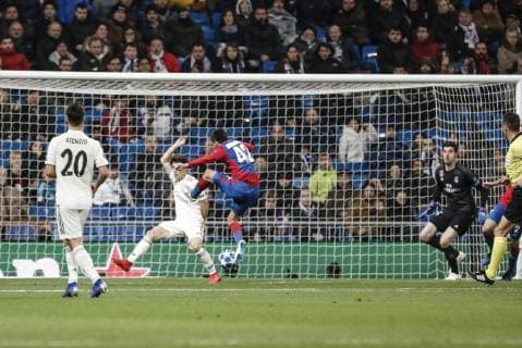 12th December 2018, Santiago Bernabeu, Madrid, Spain; UEFA Champions League football, Real Madrid versus CSKA Moscow; Georgi Akinfeev (CSK) scores to make it 0-2  ActionPlus12087185 ShotxforxPress