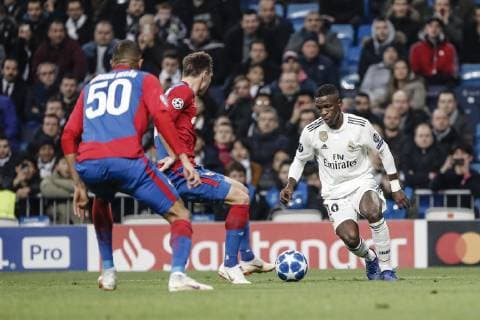 12th December 2018, Santiago Bernabeu, Madrid, Spain; UEFA Champions League football, Real Madrid versus CSKA Moscow; Vinicius Junior (Real Madrid) in action  ActionPlus12087173 ShotxforxPress
