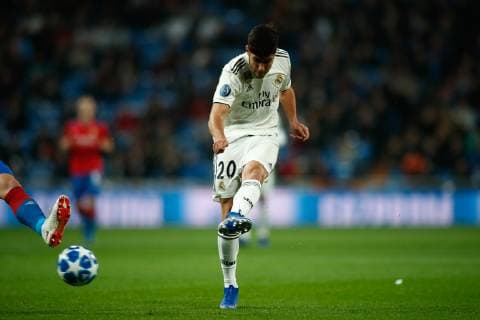 December 12, 2018 - Madrid, MADRID, SPAIN - Marco Asensio of Real Madrid during the UEFA Champions League football match played between Real Madrid and CSKA Moskova at Santiago Bernabeu stadium, Madrid, Spain, on December 12th, 2018. Soccer: Champions League - Real Madrid v CSKA Moskova - ZUMAa181 20181212_zaa_a181_060 Copyright: xAFP7x