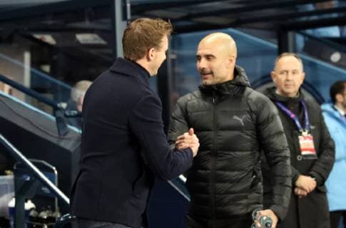Manchester City TSG 1899 Hoffenheim England Manchester 12 12 2018 Football UEFA Champions League Season 2018 2019 6 Matchday Manchester City TSG 1899 Hoffenheim v l Julian Nagelsmann Coach TSG 1899 Hoffenheim Pep Guardiola Coach Manchester City