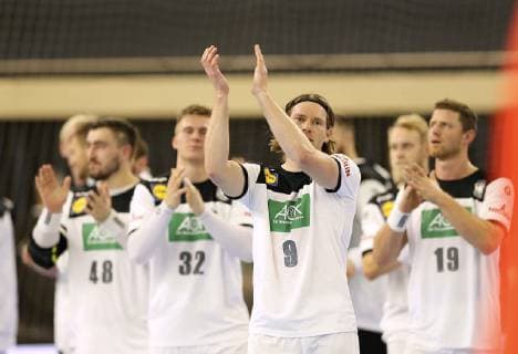 Photo Cheers of the German players after the final whistle here Tobias Reichmann Handball international in Rostock at Mi 12 12 2018 Germany Poland 35 23