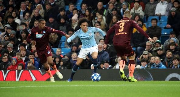 Manchester City TSG 1899 Hoffenheim England Manchester 12 12 2018 Football UEFA Champions League Season 2018 2019 6 Matchday Manchester City TSG 1899 Hoffenheim v l Joshua Brenet TSG 1899 Hoffenheim Leroy Sane Manchester City Pavel Kaderabek TSG 1899 Hoffenheim