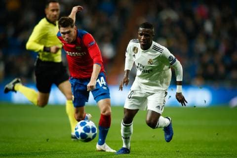 December 12, 2018 - Madrid, MADRID, SPAIN - Vinicius Junior of Real Madrid during the UEFA Champions League football match played between Real Madrid and CSKA Moskova at Santiago Bernabeu stadium, Madrid, Spain, on December 12th, 2018. Soccer: Champions League - Real Madrid v CSKA Moskova - ZUMAa181 20181212_zaa_a181_087 Copyright: xAFP7x