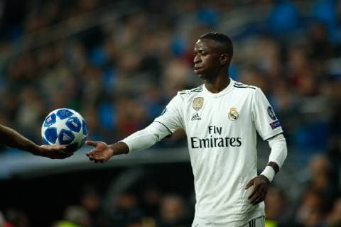 December 12, 2018 - Madrid, MADRID, SPAIN - Vinicius Junior of Real Madrid during the UEFA Champions League football match played between Real Madrid and CSKA Moskova at Santiago Bernabeu stadium, Madrid, Spain, on December 12th, 2018. Soccer: Champions League - Real Madrid v CSKA Moskova - ZUMAa181 20181212_zaa_a181_097 Copyright: xAFP7x