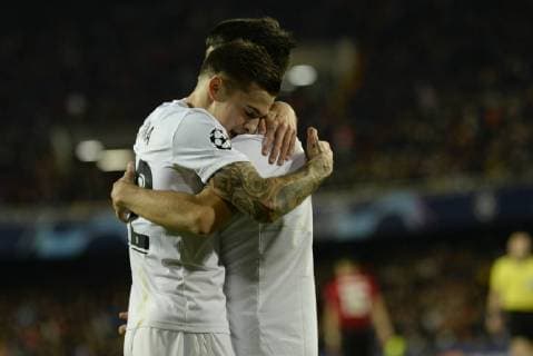 Soler goal of Valencia in action during the Uefa Champions League football match between Valencia and Manchester on december 12 at Mestalla stadium in Valencia Spain Foto Xisco Navarro Cordon Press  xXiscoxNavarrox xx