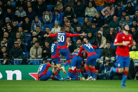 December 12, 2018 - Madrid, MADRID, SPAIN - Georgi Schennikov of CSKA celebrates the goal during the UEFA Champions League football match played between Real Madrid and CSKA Moskova at Santiago Bernabeu stadium, Madrid, Spain, on December 12th, 2018. Soccer: Champions League - Real Madrid v CSKA Moskova - ZUMAa181 20181212_zaa_a181_108 Copyright: xAFP7x