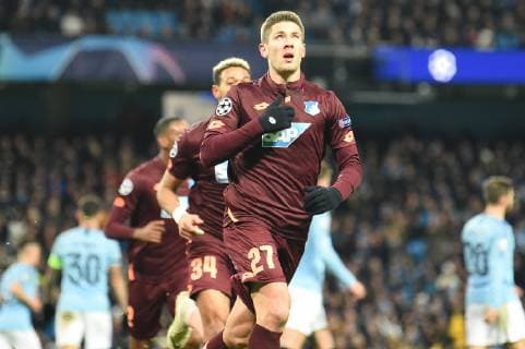 12 12 2018 xmeix Football UEFA Champions League Manchester City FC TSG 1899 Hoffenheim emspor v l Jubel zum 0 1 for Hoffenheim by Andrej Kramaric TSG 1899 Hoffenheim with Joelinton TSG 1899 Hoffenheim DFL DFB REGULATIONS PROHIBIT ANY USE OF PHOTOGRAPHS as IMAGE SEQUENCES and or QUASI VIDEO Manchester prio:1