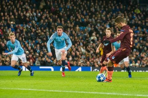 Manchester City v TSG 1899 Hoffenheim UEFA Champions League Andrej Kramaric of TSG 1899 Hoffenheim converts a penalty kick for his sides first goal during the UEFA Champions League match at the Etihad Stadium, Manchester Content Not Available For UK Newspapers Copyright: xMattxWilkinsonx FIL-12681-0016