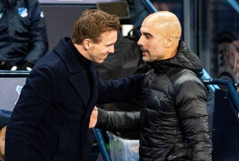 12 12 2018 xfux Soccer UEFA Champions League Manchester City FC TSG 1899 Hoffenheim emspor v l Coach Julian Nagelsmann TSG 1899 Hoffenheim Coach Pep Guardiola Manchester City FC Manchester