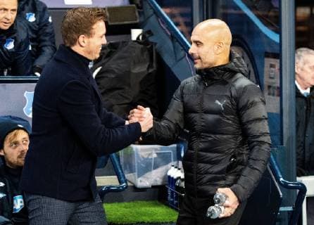 12 12 2018 xfux Soccer UEFA Champions League Manchester City FC TSG 1899 Hoffenheim emspor v l Coach Julian Nagelsmann TSG 1899 Hoffenheim Coach Pep Guardiola Manchester City FC Manchester