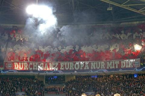 Sport Themen der Woche KW50 Sport Bilder des Tages AMSTERDAM, Ajax - Bayern Munchen, football, Champions League Season 2018 2019, 12-12-2018, Johan Cruijff Arena . Bayern supporters during the game Ajax - Bayern . Ajax - Bayern  x2685448x