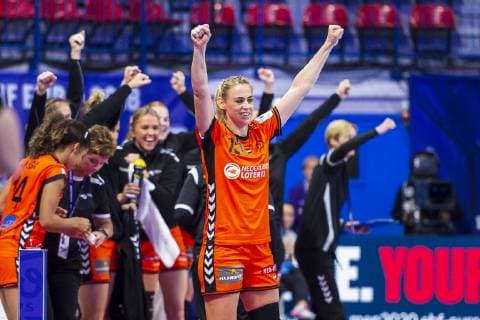 Handball Women European Championship Netherlands Germany Main Round Group 2 3 Matchday at Palais des Sports Maura Visser Netherlands Bietigheim Jubel Freude Emotion Nancy Palais des Sports Jean Weille France