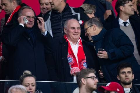 12 12 2018 xkvx Football UEFA Champions League Ajax Amsterdam FC Bayern Muenchen emspor v l Karl Heinz Rummenigge FC Bayern Muenchen President Uli Hoeness FC Bayern Muenchen DFL DFB REGULATIONS PROHIBIT ANY USE OF PHOTOGRAPHS as IMAGE SEQUENCES and or QUASI VIDEO Amsterdam