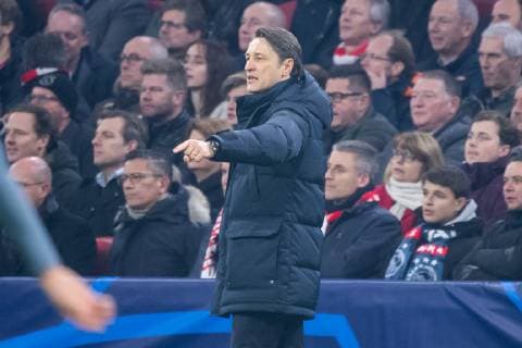 12 12 2018 xkvx Football UEFA Champions League Ajax Amsterdam FC Bayern Muenchen emspor v l Coach Niko Kovac FCB FC Bayern Muenchen gives instruction gesticulated with arms gesticulate gives instructions gesticulate DFL DFB REGULATIONS PROHIBIT ANY USE OF PHOTOGRAPHS as IMAGE SEQUENCES and or QUASI VIDEO Amsterdam