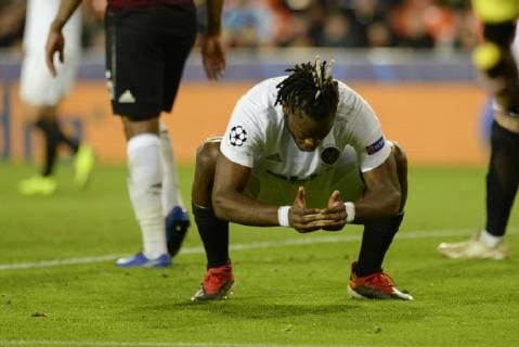 Batshuayi of Valencia in action during the Uefa Champions League football match between Valencia and Manchester on december 12 at Mestalla stadium in Valencia Spain Foto Xisco Navarro Cordon Press  xXiscoxNavarrox xx