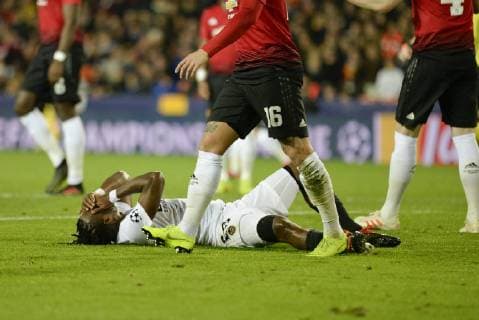 Batshuayi in action during the Uefa Champions League football match between Valencia and Manchester on december 12 at Mestalla stadium in Valencia Spain Foto Xisco Navarro Cordon Press  xXiscoxNavarrox xx
