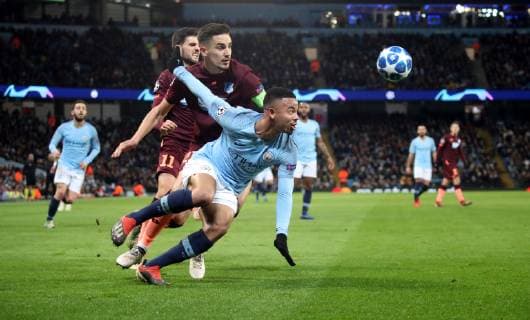 Manchester City TSG 1899 Hoffenheim England Manchester 12 12 2018 Football UEFA Champions League Season 2018 2019 6 Matchday Manchester City TSG 1899 Hoffenheim v l Florian Grillitsch Benjamin Hübner both TSG 1899 Hoffenheim Gabriel Jesus Manchester City