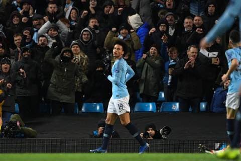 12 12 2018 xmeix Football UEFA Champions League Manchester City FC TSG 1899 Hoffenheim emspor v l Cheers of Leroy Sane Manchester City for his 2 1 for Manchester DFL DFB REGULATIONS PROHIBIT ANY USE OF PHOTOGRAPHS as IMAGE SEQUENCES and or QUASI VIDEO Manchester prio:1