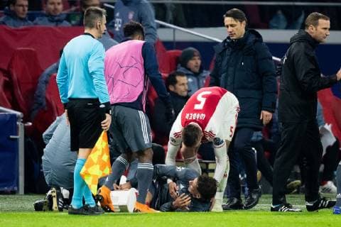 Leon Goretzka of FC Bayern Munchen, Maximilian Wober of Ajax during the UEFA Champions League group E match between Ajax Amsterdam and Bayern Munich at the Johan Cruijff Arena on December 12, 2018 in Amsterdam, The Netherlands UEFA Champions League 2018 2019 xVIxVIxImagesx xTomxBodexMultimediaxIVx 13055082