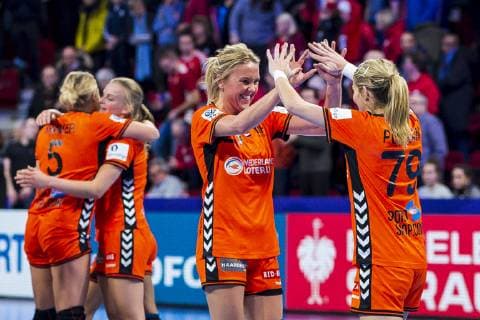 Handball Women European Championship Netherlands Germany Main Round Group 2 3 Matchday at the Palais des Sports Charris Rozemalen Netherlands Bietigheim Estavana Polman Netherlands Final Cheers Final Cheers Emotion Joy Nancy Palais des Sports Jean Weille France