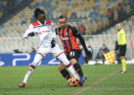 Forward Bertrand Traore (L) of Olympique Lyonnais is seen in action with defender Ismaily of FC Shakhtar Donetsk during the UEFA Champions League Group F Matchday 6 game against FC Shakhtar Donetsk at the NSC Olimpiyskiy, Kyiv, capital of Ukraine, December 12, 2018. Ukrinform. UCL: Shakhtar vs Lyon in Kyiv  Copyright: xDanilxShamkinx