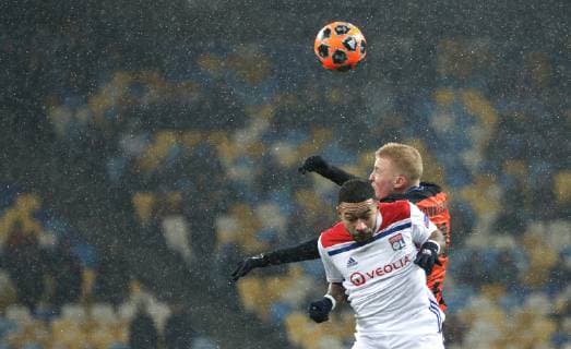 Players of FC Shakhtar Donetsk (orange and black kit) and Olympique Lyonnais (white kit) are seen in action during the UEFA Champions League Group F Matchday 6 game against Olympique Lyonnais (Lyon) at the NSC Olimpiyskiy, Kyiv, capital of Ukraine, December 12, 2018. Ukrinform. UCL: Shakhtar vs Lyon in Kyiv  Copyright: xDanilxShamkinx