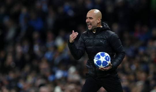 Football - 2018 2019 UEFA Champions League - Group F: Manchester City vs. 1899 Hoffenheim Manchester City Manager Josep Guardiola at The Etihad. COLORSPORT LYNNE CAMERON 