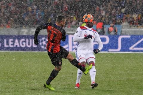 Midfielder Marlos (L) of FC Shakhtar Donetsk is seen in action during the UEFA Champions League Group F Matchday 6 game against Olympique Lyonnais (Lyon) at the NSC Olimpiyskiy, Kyiv, capital of Ukraine, December 12, 2018. Ukrinform. UCL: Shakhtar vs Lyon in Kyiv  Copyright: xPavlo_Bagmutx