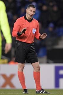 Referee Istvan Kovacs pictured during a game of Belgian soccer team KRC Racing Genk against Norwegian Sarpsborg 08 FF, in Genk, Thursday 13 December 2018, on day six of the Europa League group stage in group I. YORICKxJANSENS  x05489558x