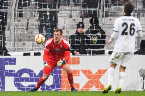 181213 Goalkeeper Johan Dahlin of Malmö FF during the Europe league match between Besiktas and Malmö FF on December 13, 2018 in Istanbul Photo Petter Arvidson BILDBYR N Code PA 92175, detectedSourceLanguage  Copyright: PETTERxARVIDSON BB181213PA061