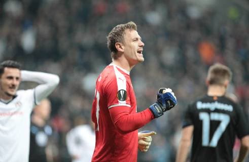 Goalkeeper Johan Dahlin of Malmo during the UEFA Europa League match between Besiktas and Malmo at Vodafone Park in Istanbul , Turkey on December 13 , 2018. 