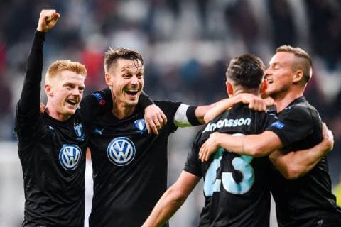 181213 Anders Christiansen and Markus Rosenberg of Malmö FF celebrates after the Europa league match between Besiktas and Malmö FF on December 13 2018 in Istanbul Photo Petter Arvidson BILDBYR u0081N kod PA 92175, detectedSourceLanguage  Copyright: PETTERxARVIDSON BB181213PA083