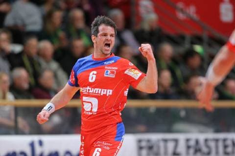 Matthias Flohr Balingen Weilstetten 6 celebrates with clenched fist after a goal at the game VFL Eintracht Hagen vs HBW Balingen Weilstetten Handball 2 Bundesliga 14 12 2018 VFL Eintracht Hagen vs HBW Balingen Weilstetten Handball 2 Bundesliga 14 12 2018 Hagen Copyright: xEIBNER MarioxHommesx EP_MHS