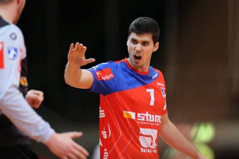 Jannik Hausmann Balingen Weilstetten 7 cheers after a goal at the game VFL Eintracht Hagen vs HBW Balingen Weilstetten Handball 2 Bundesliga 14 12 2018 VFL Eintracht Hagen vs HBW Balingen Weilstetten Handball 2 Bundesliga 14 12 2018 Hagen Copyright: xEIBNER MarioxHommesx EP_MHS