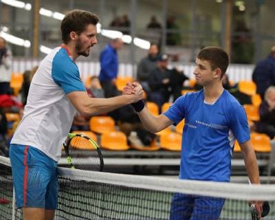 Osman Torski R congratulates the winner Oscar Otte German Championships 2018 Copyright: xJuergenxHasenkopfx