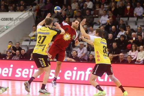 Jens Bechtloff TuS N Luebbecke scoring HSC 2000 Coburg TuS N Luebbecke 2 League Handball 15 12 2018 Coburg Copyright: xEIBNER Rosenbuschx EP_eer