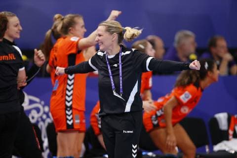 Handball, EM Damen, Spiel um Platz 3, Rumänien - Niederlande Joie Helle Thomsen ( Entraineur coach Pays Bas ) HANDBALL : Roumanie vs Pays Bas - Petite Finale Euro feminin - 16 12 2018 GwendolineLeGoff Panoramic 