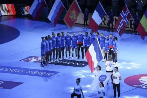 Handball, EM Damen, Finale, Russland - Frankreich Presentation equipe (France) HANDBALL : Russie vs France - Finale Euro feminin - 16 12 2018 GwendolineLeGoff Panoramic 