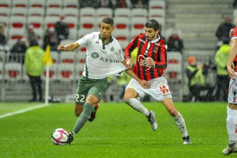 Kevin Monnet Paquet (AS SAint Etienne) - Pierre Lees Melou (OGC Nice) FOOTBALL : OGC Nice vs Saint Etienne - Ligue 1 conforama - Nice - 16 12 2018 NorbertScanella Panoramic 