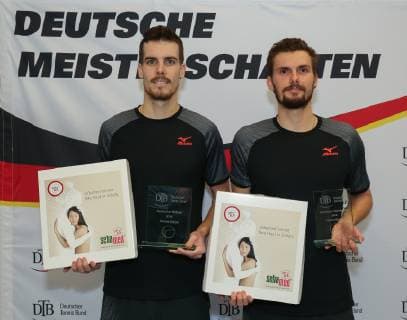 Winner Mats Moraing lks and Finalist Oscar Otte Award Ceremony Presentation Final German Championships 2018 Copyright: xJuergenxHasenkopfx
