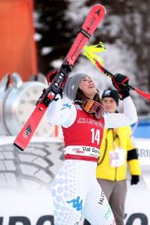 ALPINE SKIING - FIS WC Val Gardena VAL GARDENA,ITALY,18.DEC.18 - ALPINE SKIING - FIS World Cup, downhill, ladies, award ceremony. Image shows Nicol Delgado (ITA). GEPAxpictures xChristianxWalgram